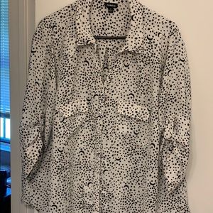 Torrid Womans Top Moon and Stars Georgette Blouse